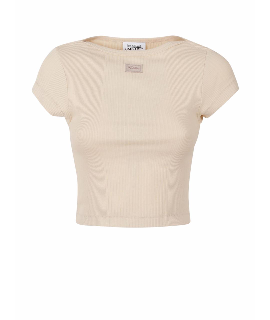 JEAN PAUL GAULTIER Бежевая хлопковая футболка, фото 1