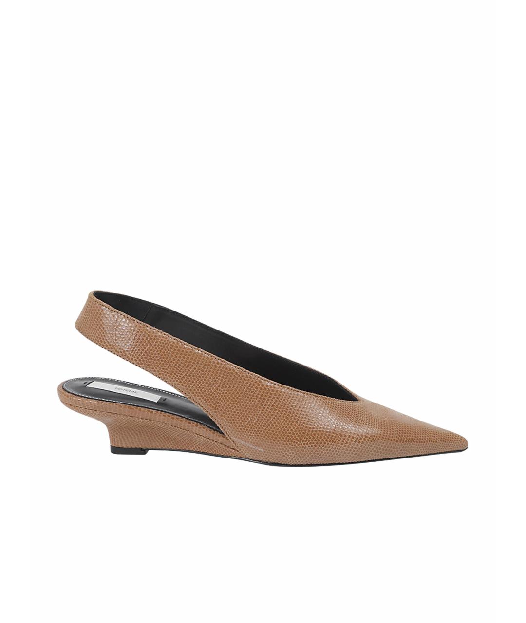 TOTEME Бежевые кожаные туфли, фото 1