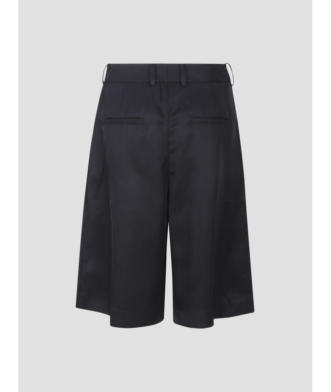 THE FRANKIE SHOP Черные ацетатные шорты, фото 2