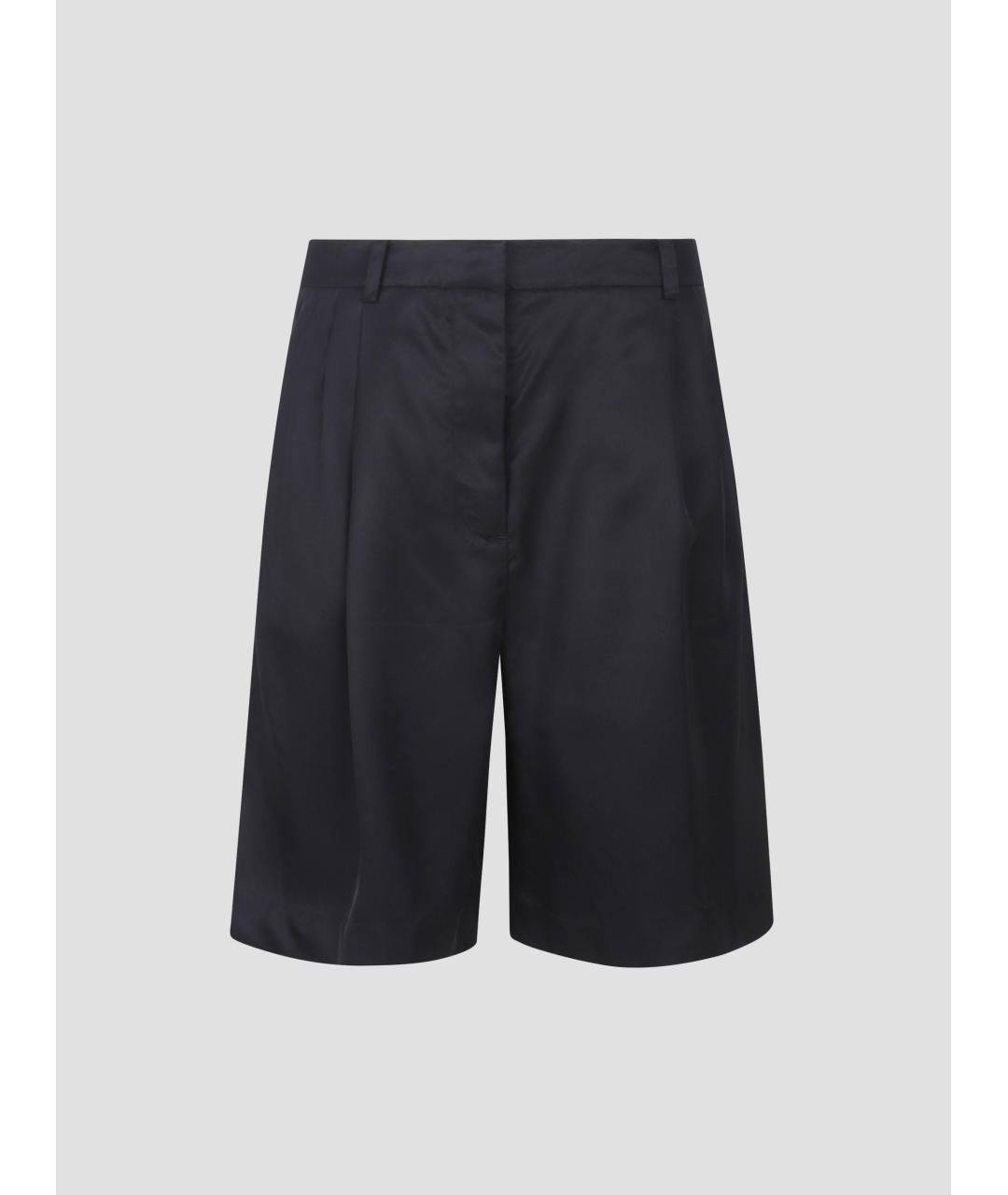 THE FRANKIE SHOP Черные ацетатные шорты, фото 4