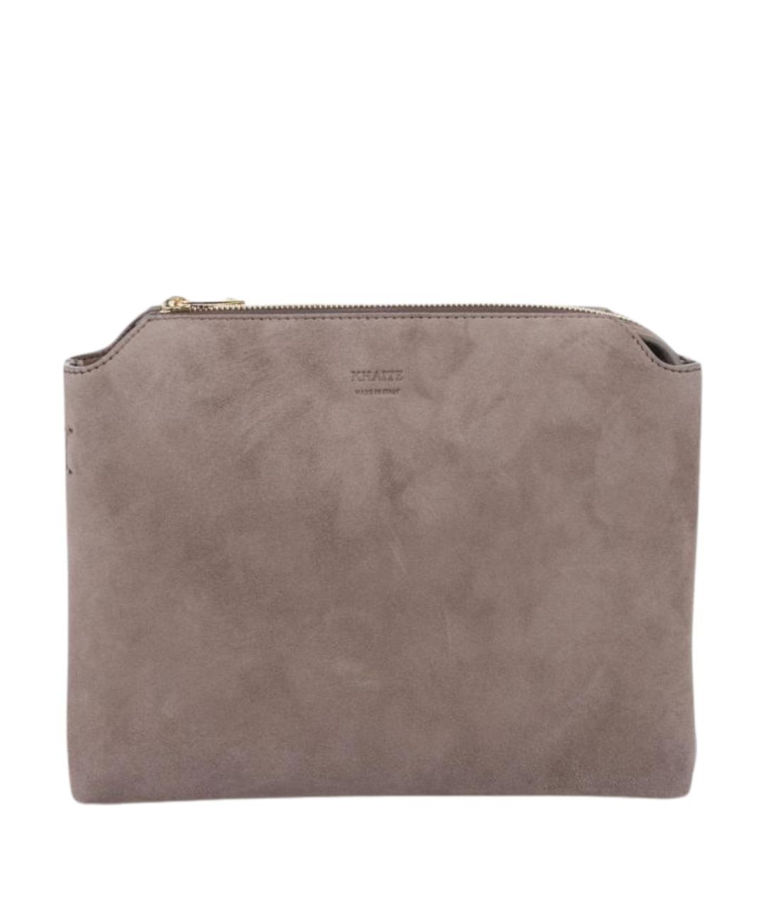 KHAITE Бежевая замшевая сумка через плечо, фото 1