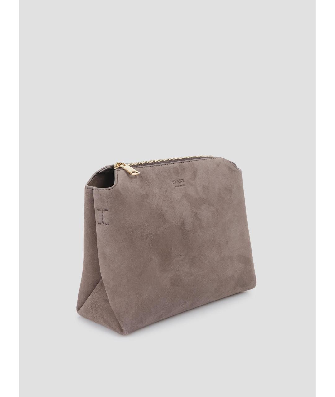 KHAITE Бежевая замшевая сумка через плечо, фото 2