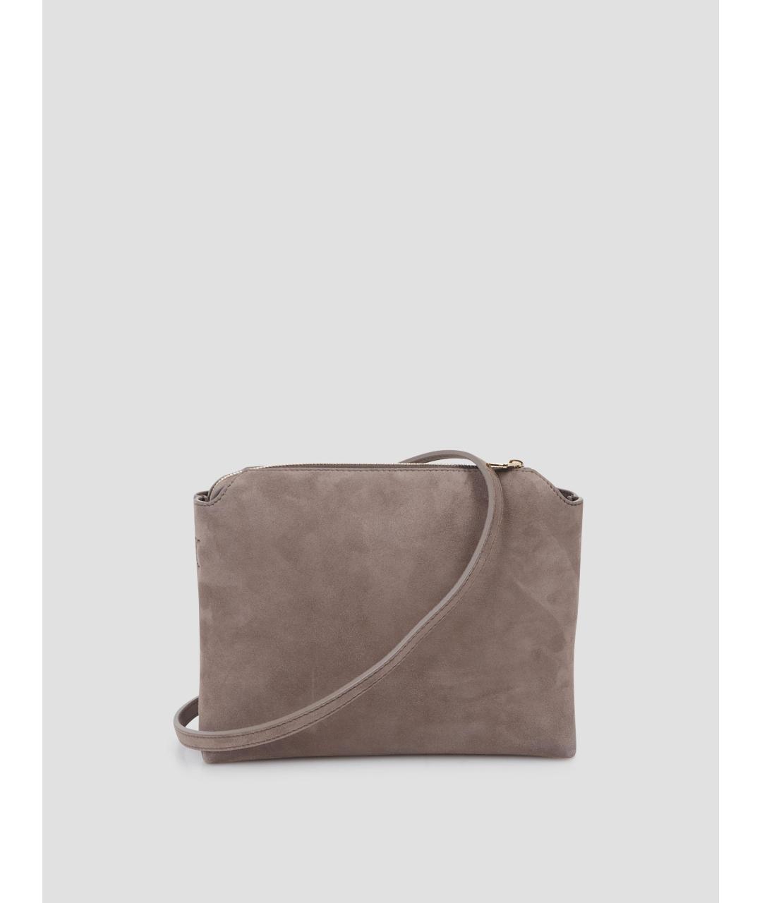 KHAITE Бежевая замшевая сумка через плечо, фото 3