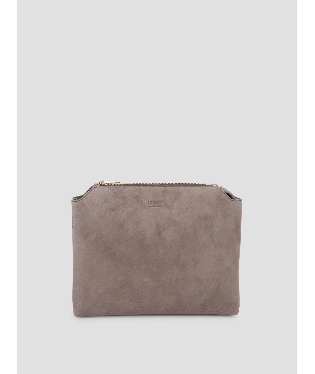 KHAITE Бежевая замшевая сумка через плечо, фото 4