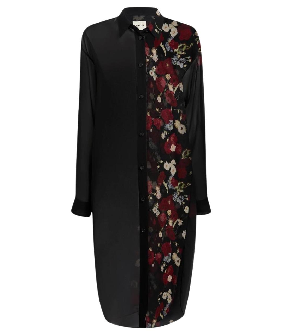 KHAITE Черное шелковое платье, фото 1