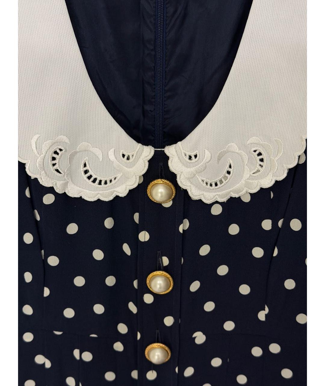 ALESSANDRA RICH Темно-синее шелковое вечернее платье, фото 7