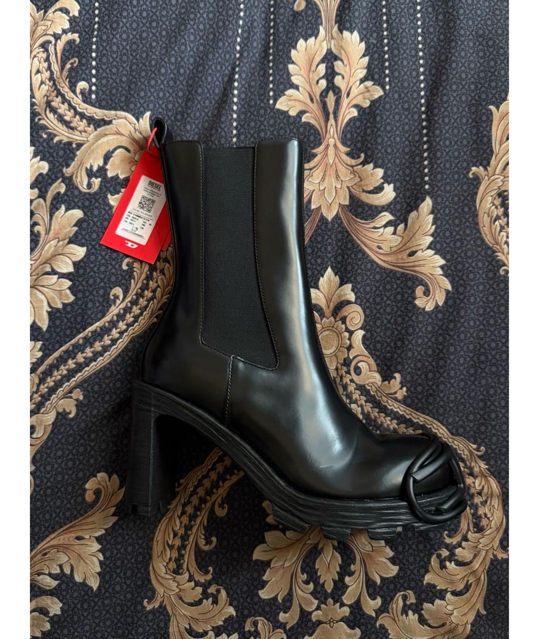 DIESEL Черные кожаные ботильоны, фото 8