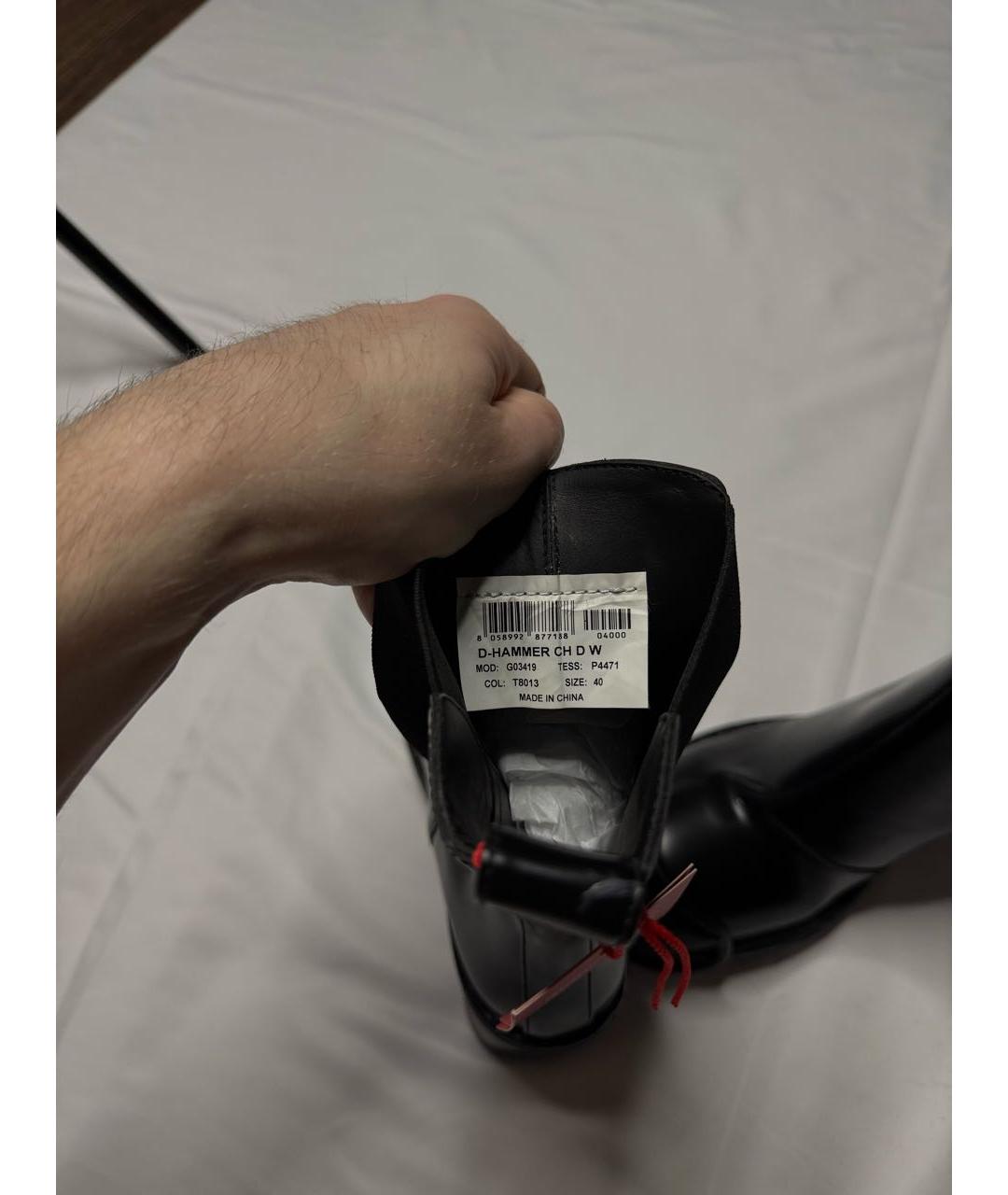 DIESEL Черные кожаные ботильоны, фото 2