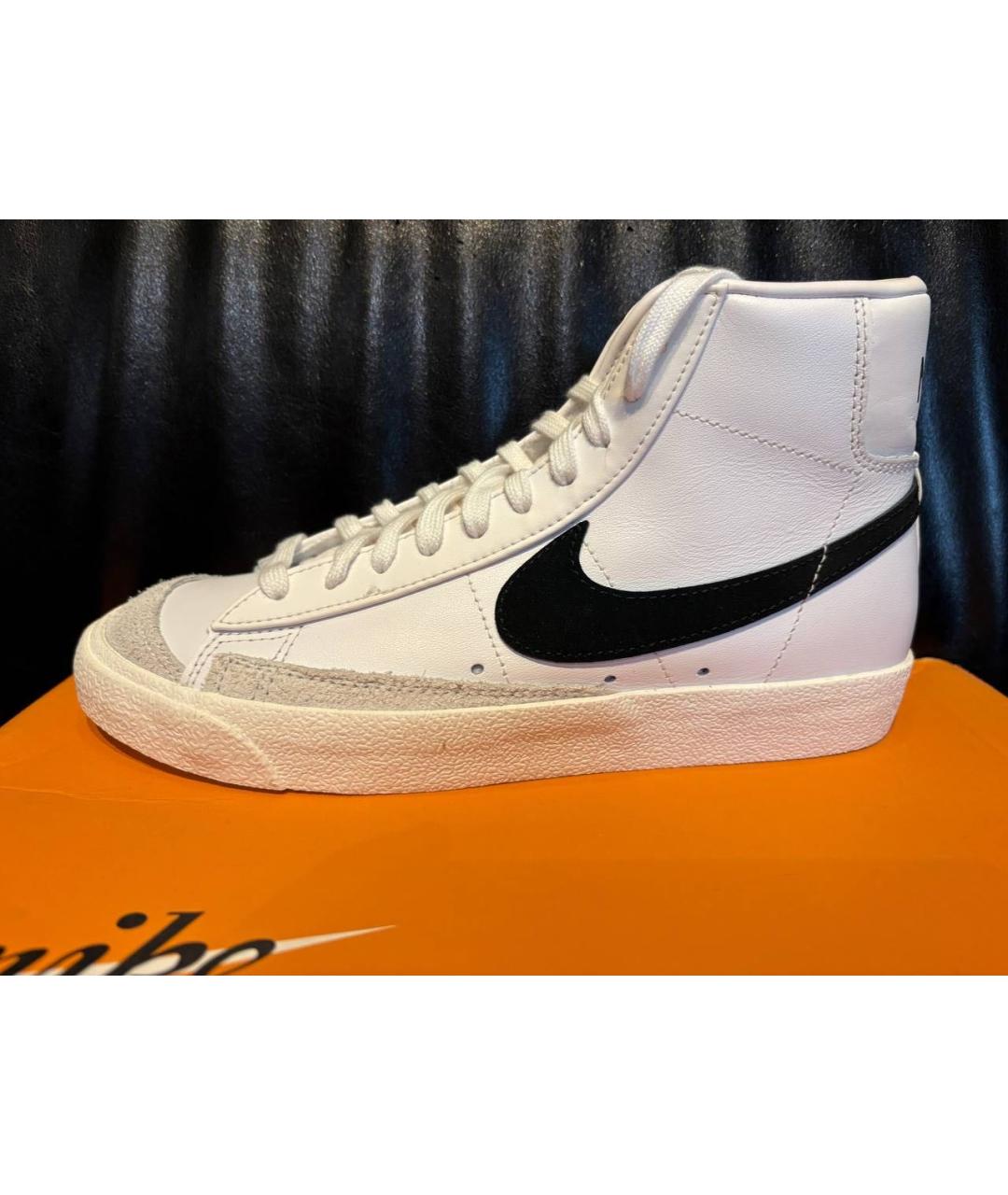 NIKE Белые кожаные кроссовки, фото 4