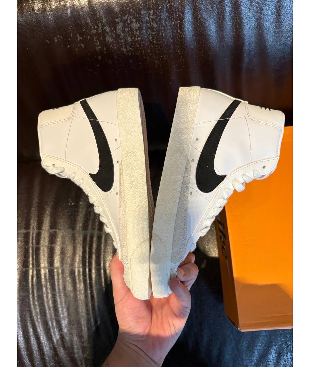 NIKE Белые кожаные кроссовки, фото 2