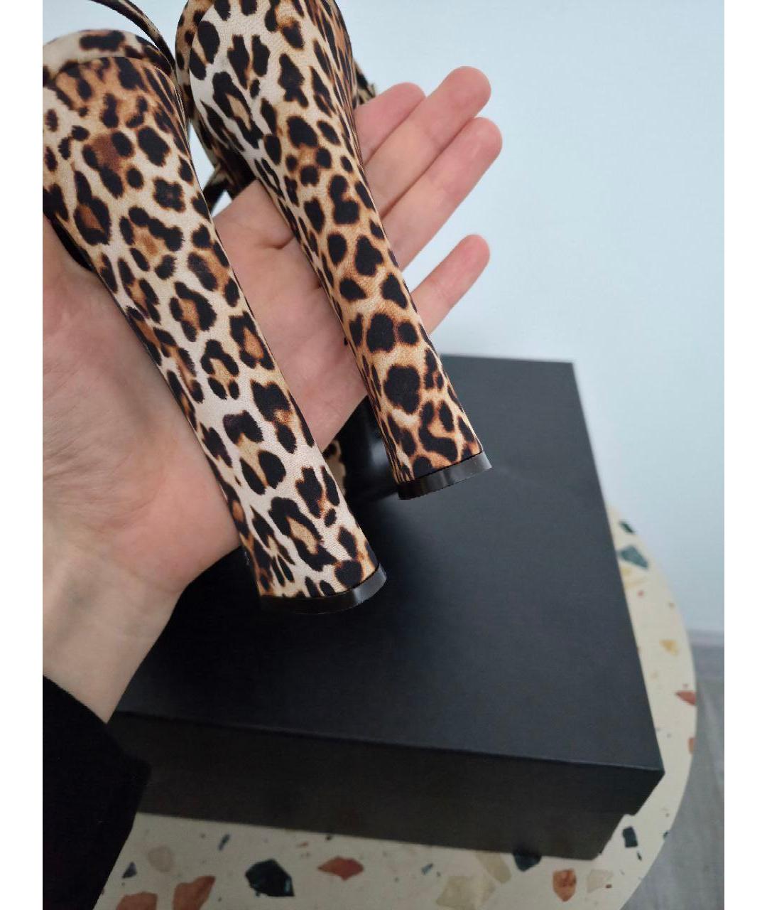 GIUSEPPE ZANOTTI DESIGN Коричневые текстильные босоножки, фото 4