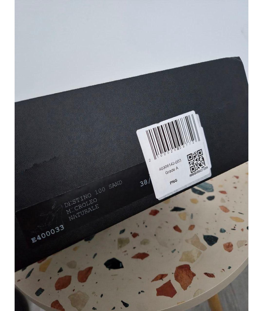 GIUSEPPE ZANOTTI DESIGN Коричневые текстильные босоножки, фото 9