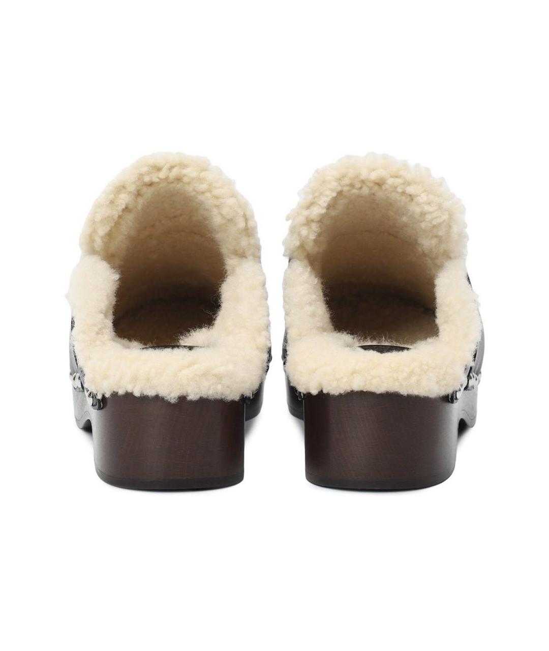 HERMES Черные кожаные сабо, фото 3