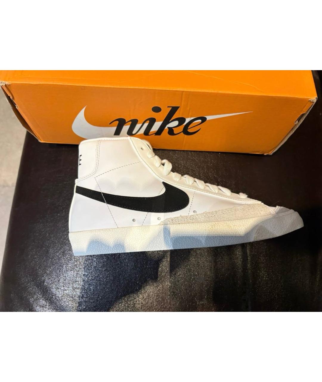 NIKE Белые кожаные кроссовки, фото 4