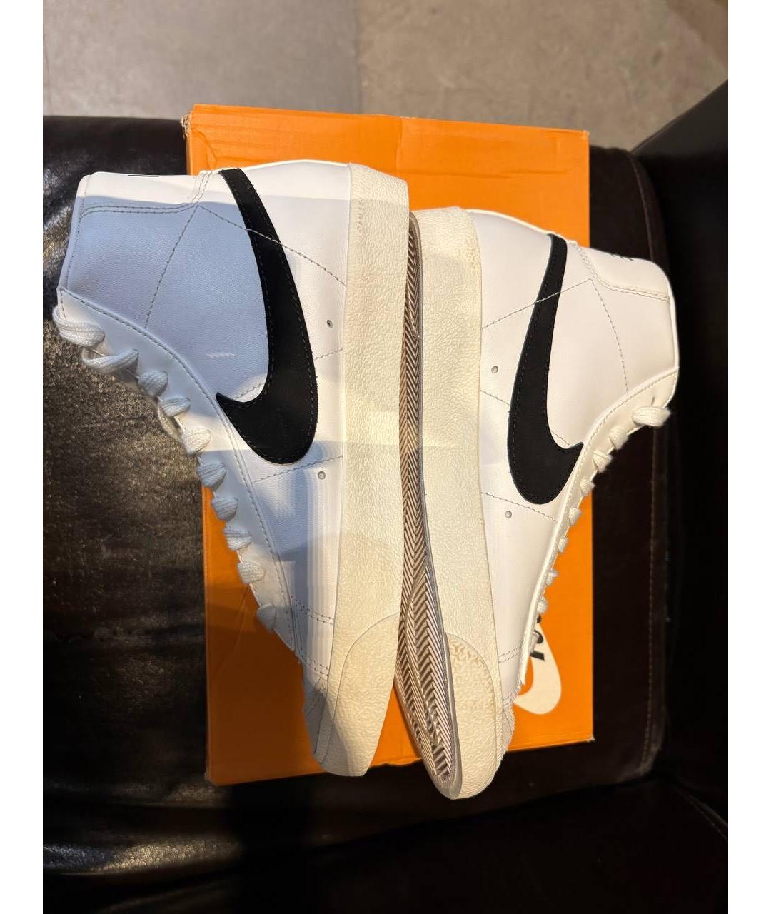 NIKE Белые кожаные кроссовки, фото 2