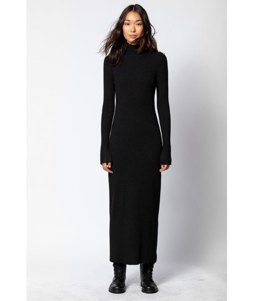 ZADIG & VOLTAIRE Черное хлопко-эластановое вечернее платье, фото 3