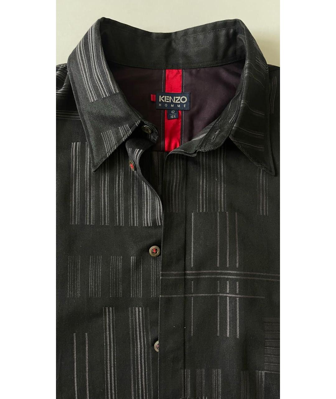 KENZO Черная хлопковая кэжуал рубашка, фото 2
