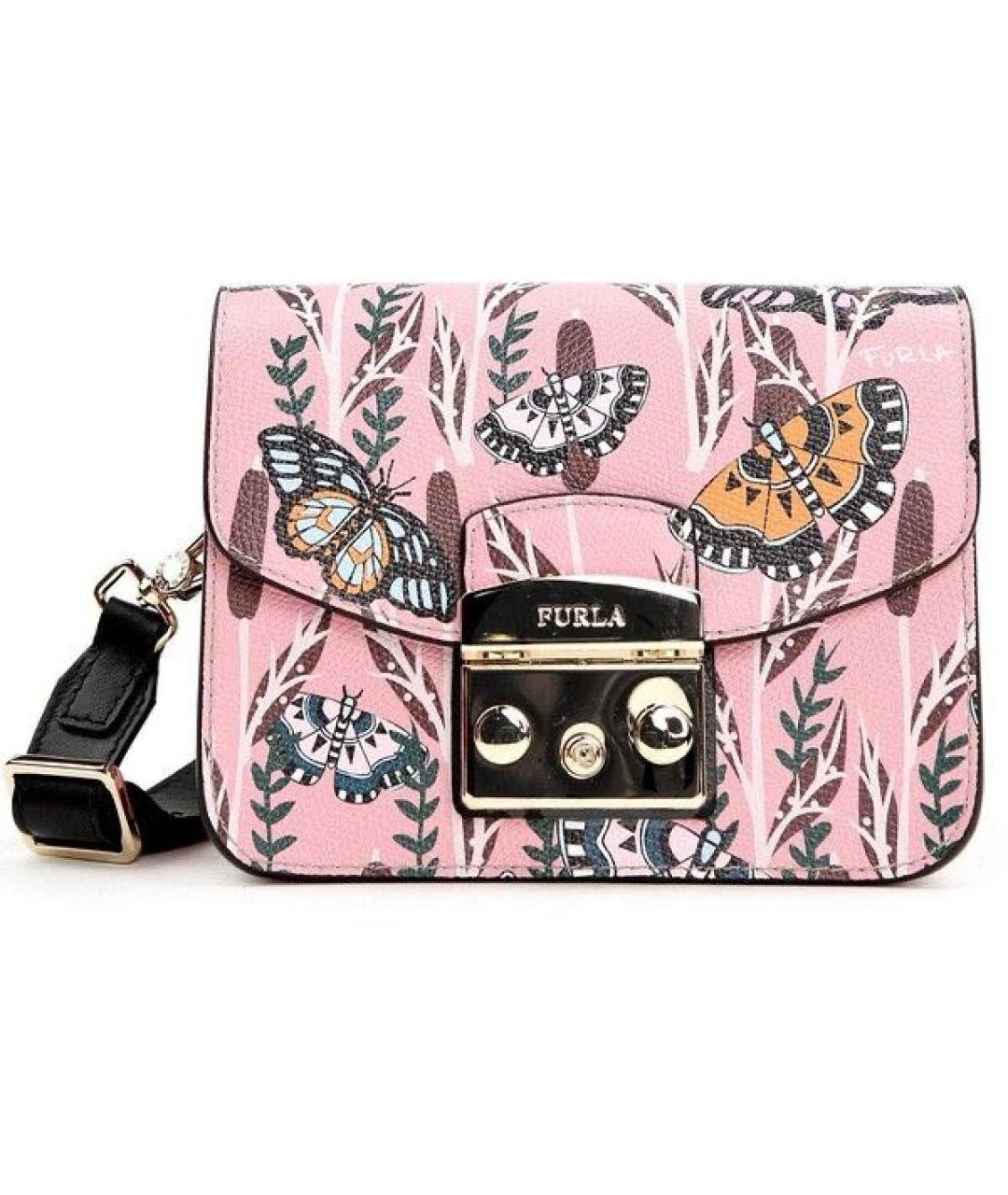 FURLA Розовая кожаная сумка через плечо, фото 9