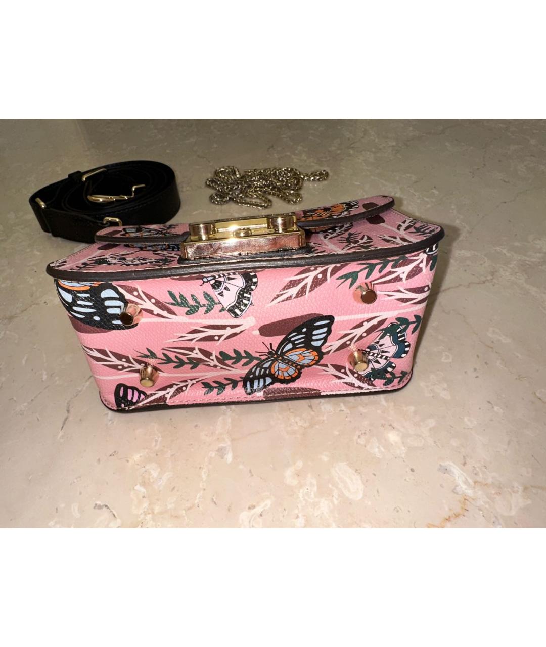 FURLA Розовая кожаная сумка через плечо, фото 4