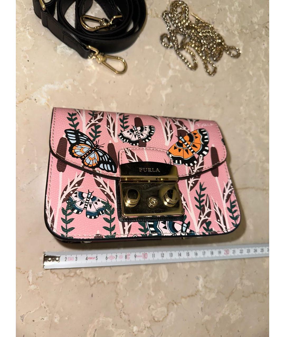 FURLA Розовая кожаная сумка через плечо, фото 8