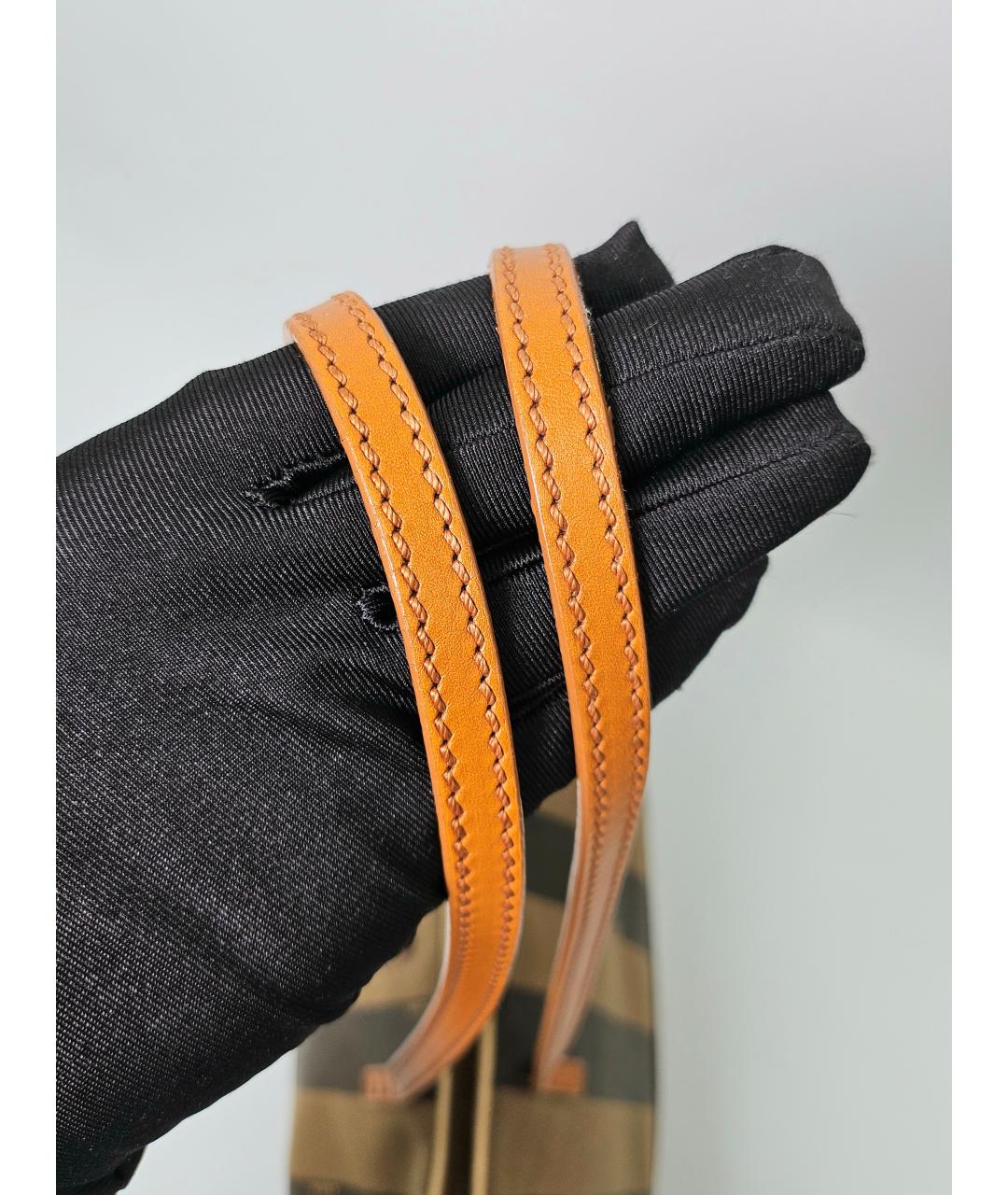 FENDI Коричневая кожаная сумка через плечо, фото 6