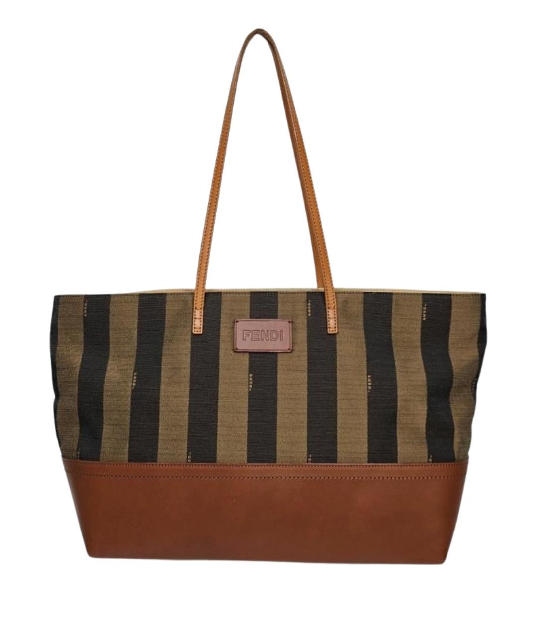 FENDI Коричневая кожаная сумка через плечо, фото 1