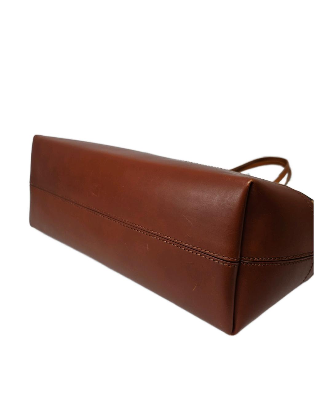 FENDI Коричневая кожаная сумка через плечо, фото 3