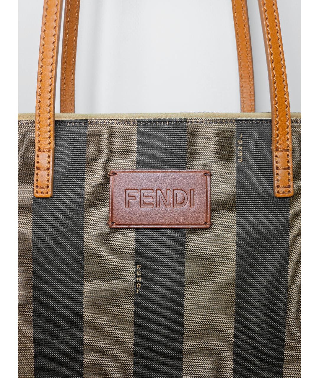 FENDI Коричневая кожаная сумка через плечо, фото 5