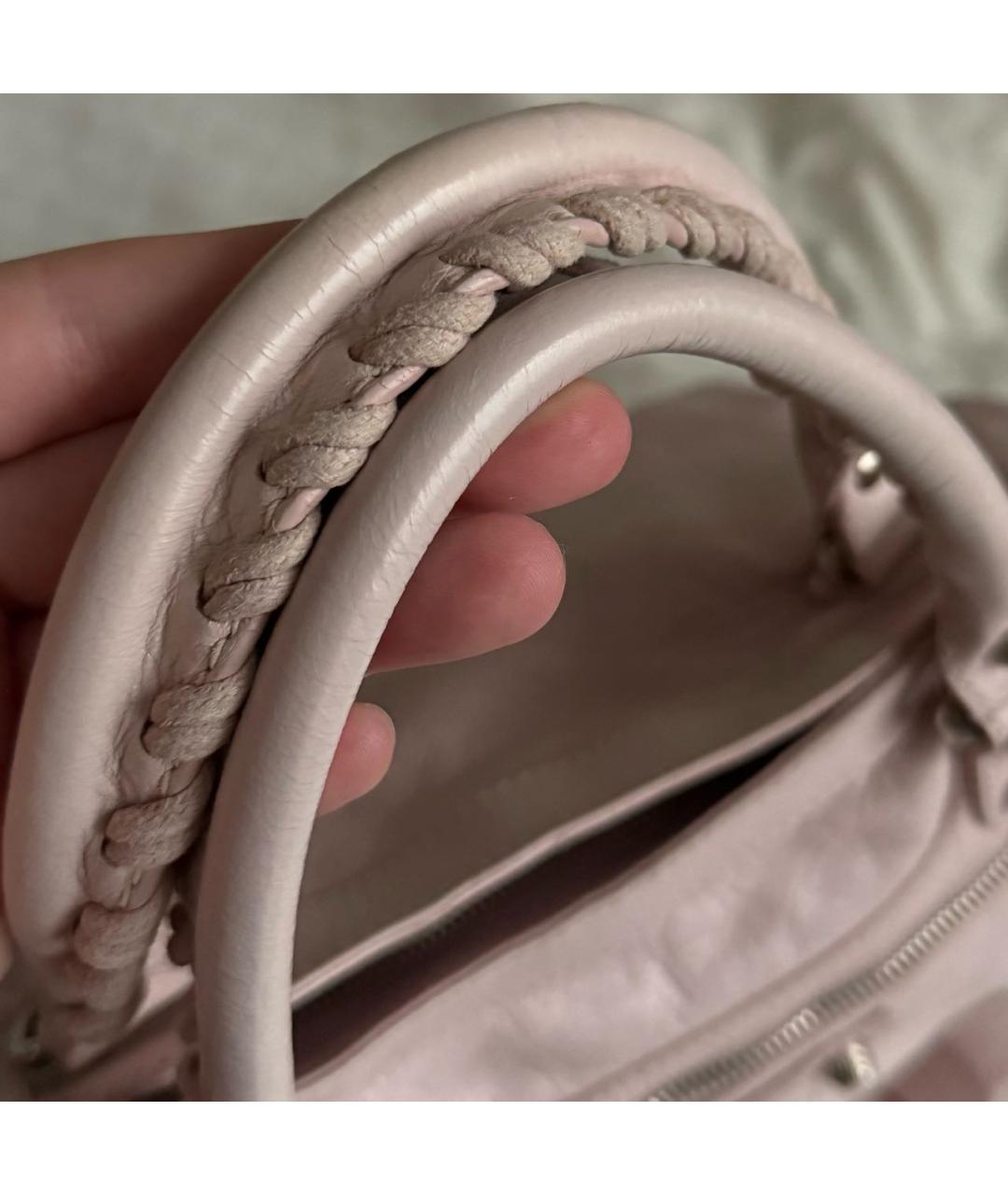 BALENCIAGA Розовая кожаная сумка тоут, фото 3