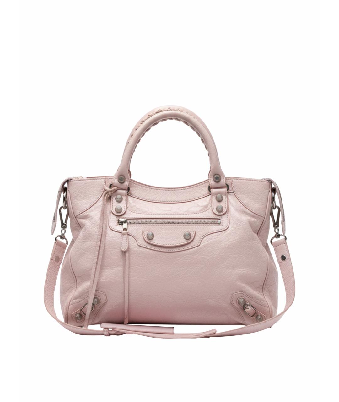 BALENCIAGA Розовая кожаная сумка тоут, фото 1