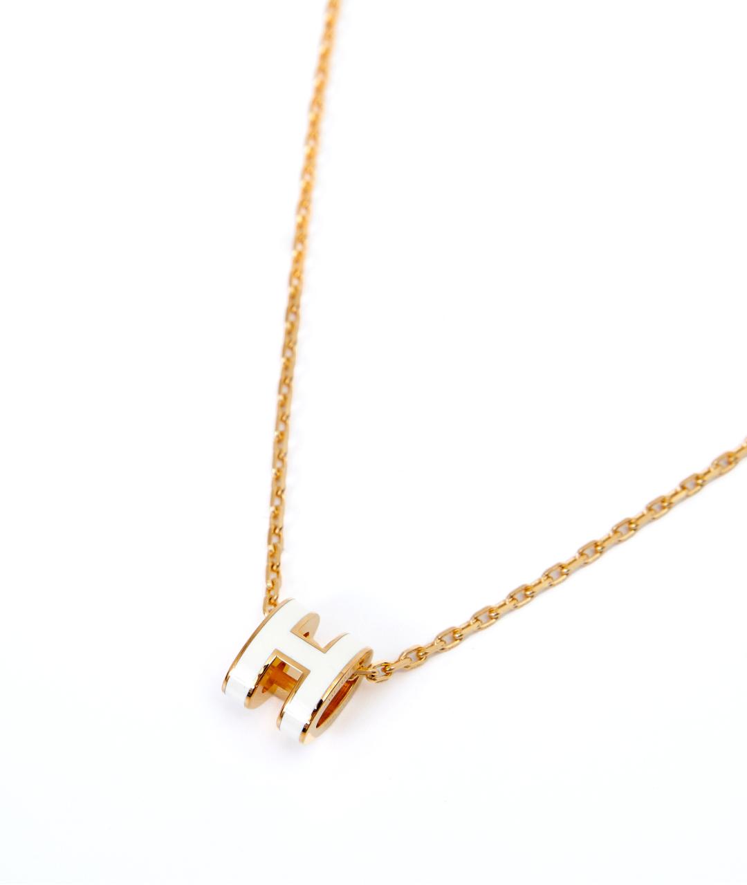 HERMES Белая металлическая подвеска, фото 2