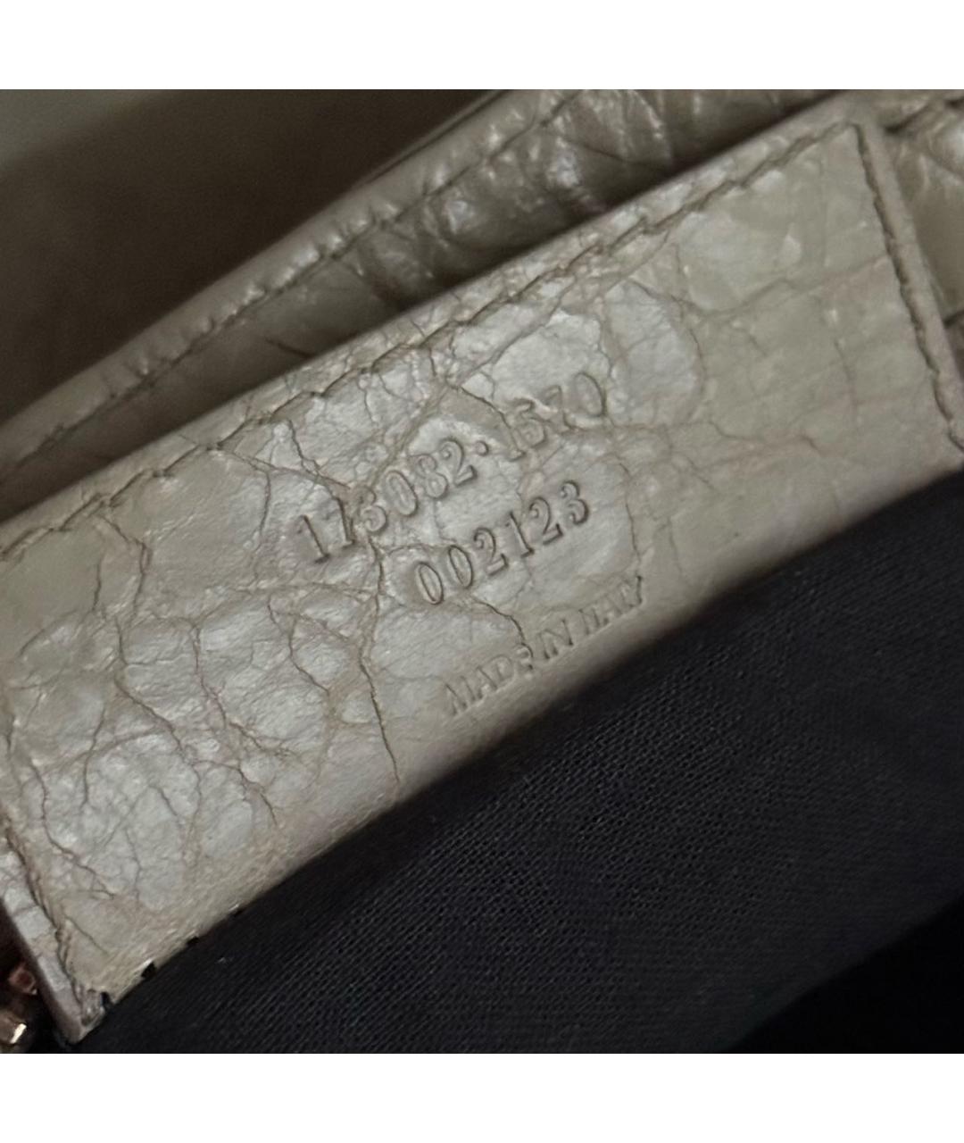 BALENCIAGA Бежевая кожаная сумка с короткими ручками, фото 6