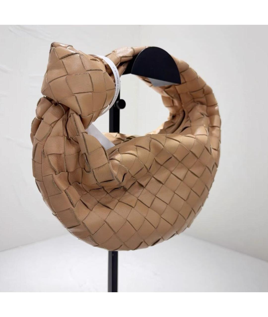 BOTTEGA VENETA Бежевая кожаная сумка с короткими ручками, фото 3