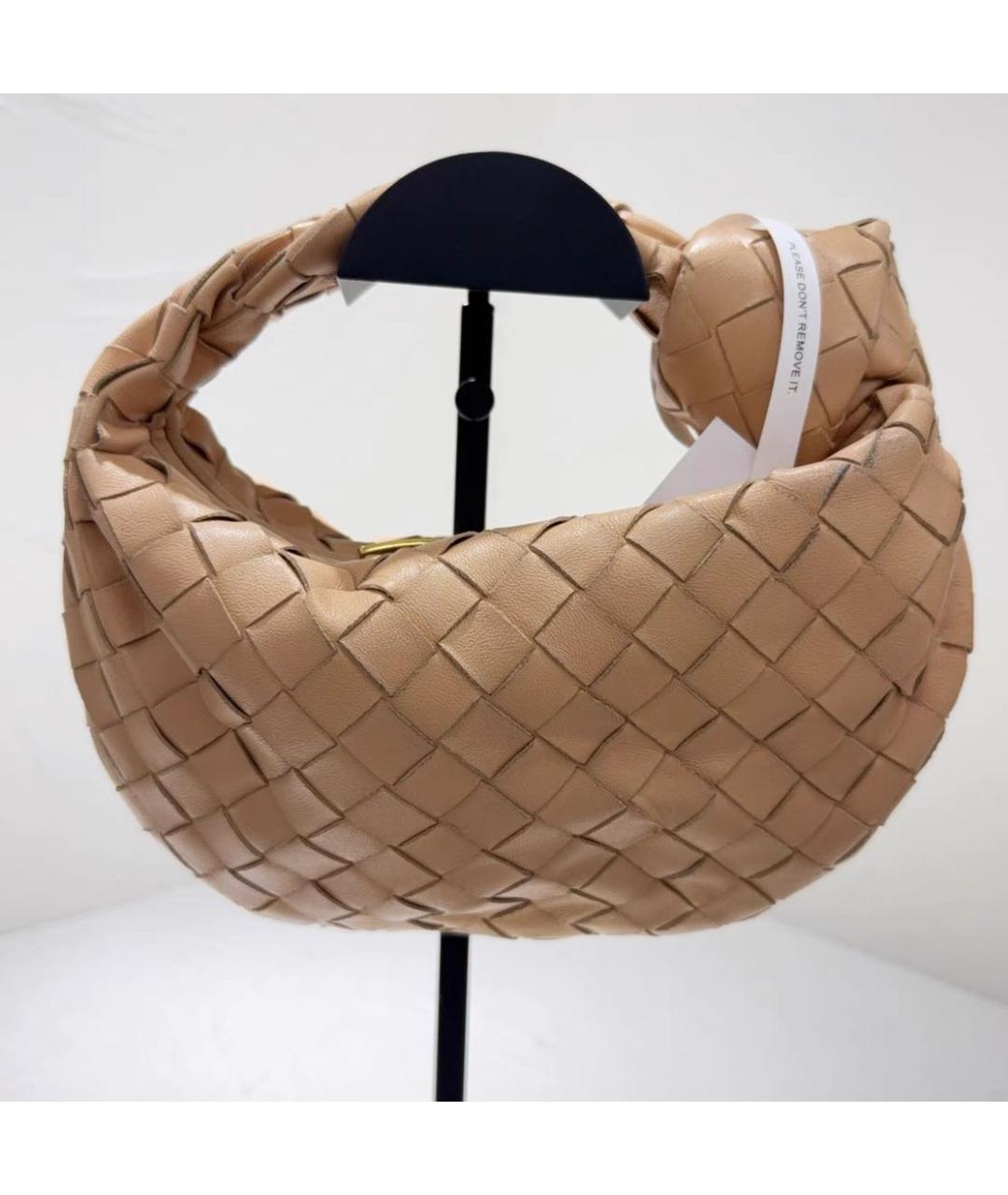 BOTTEGA VENETA Бежевая кожаная сумка с короткими ручками, фото 5