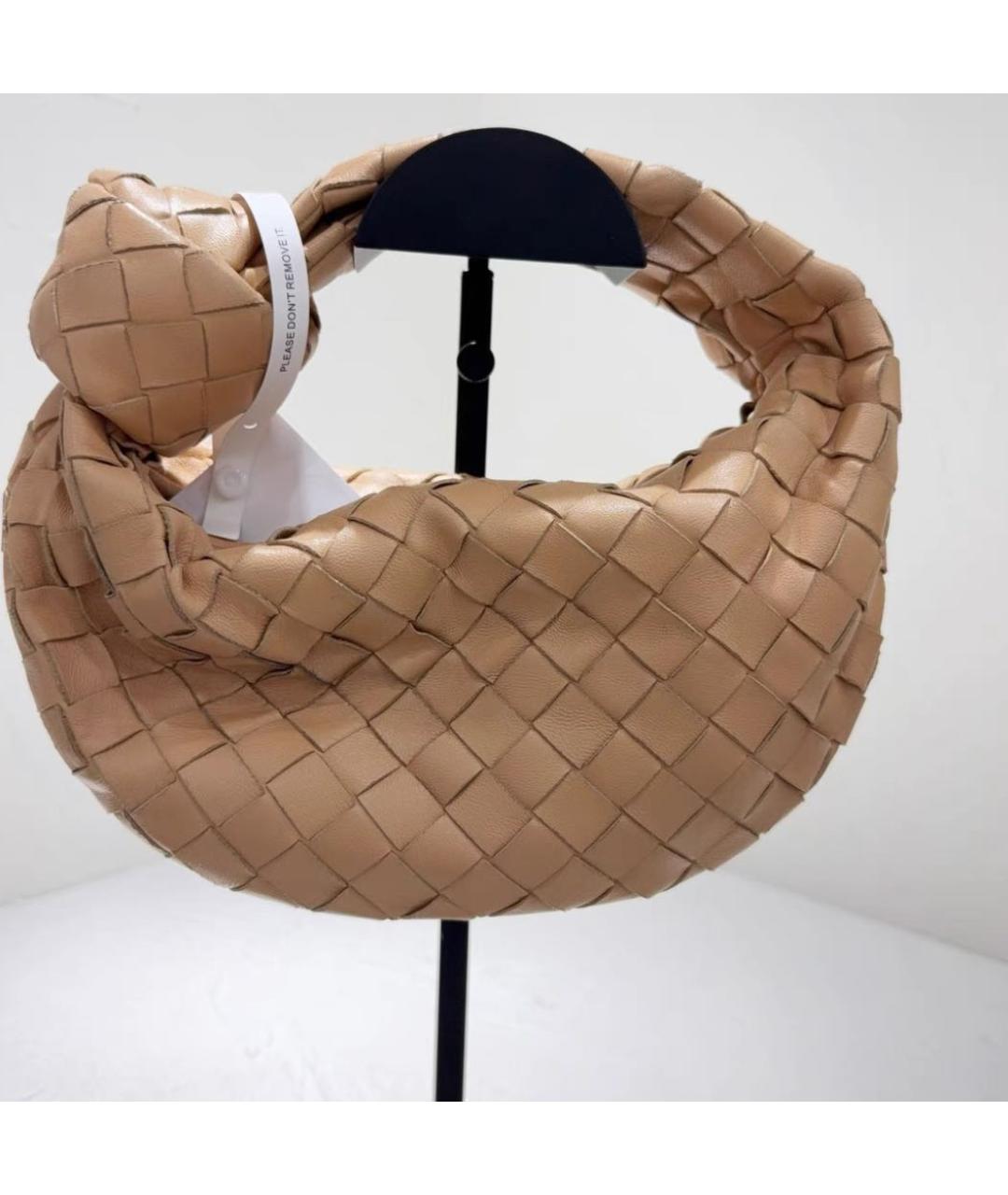 BOTTEGA VENETA Бежевая кожаная сумка с короткими ручками, фото 2