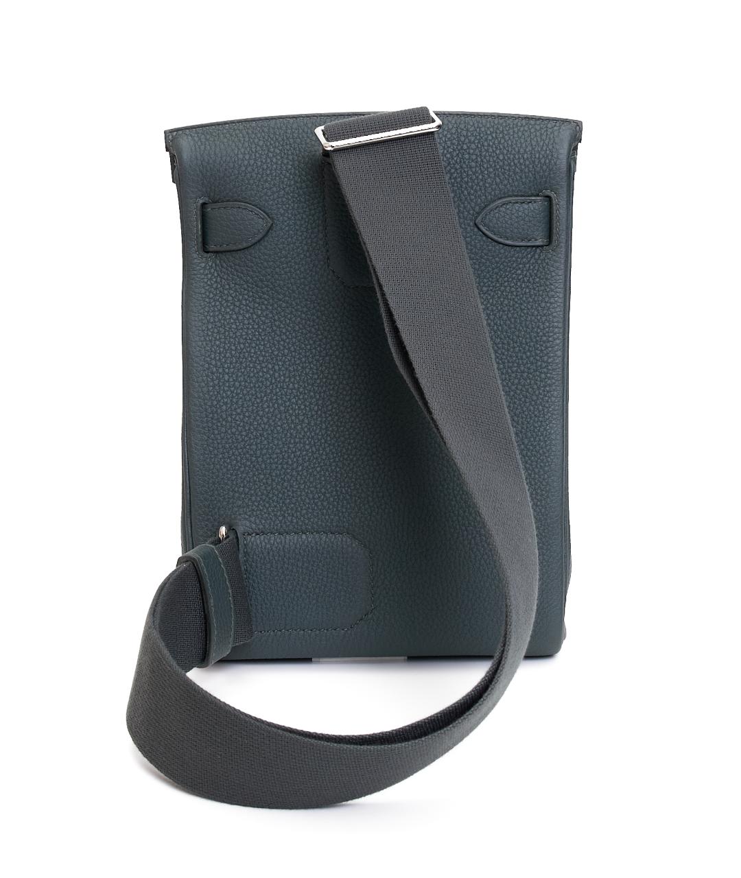 HERMES Темно-синяя кожаная сумка на плечо, фото 3