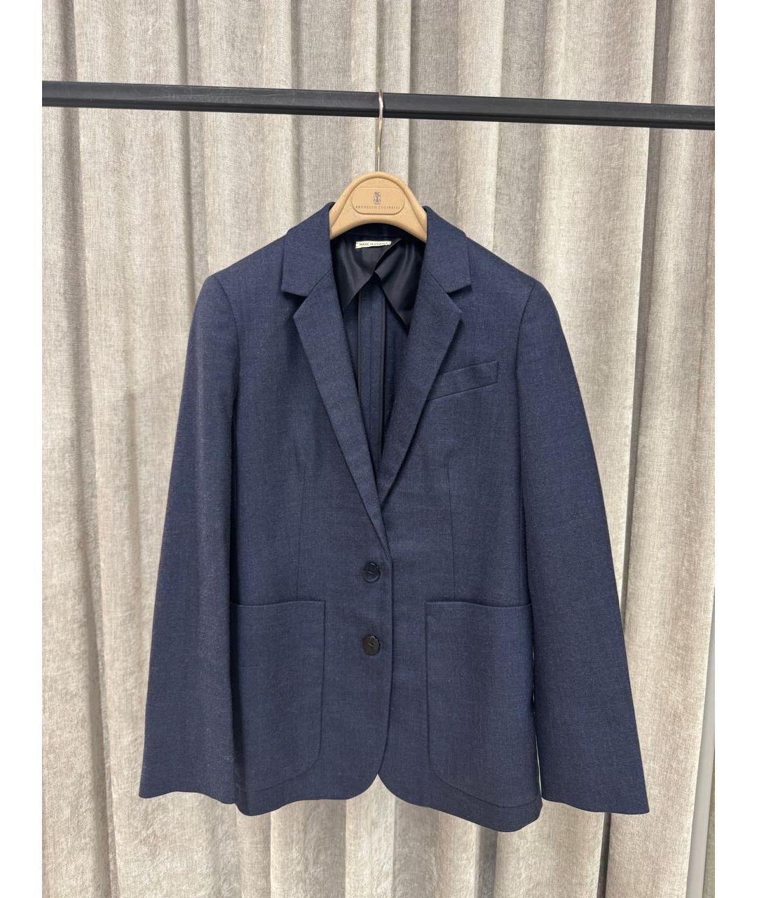 HERMES Синий шерстяной жакет/пиджак, фото 5