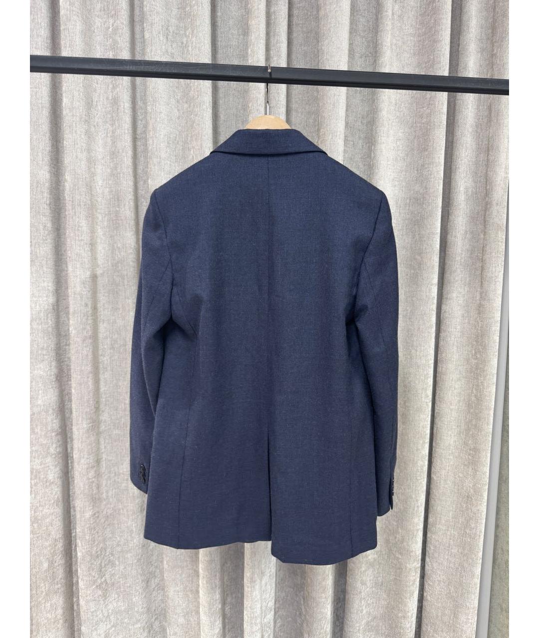 HERMES Синий шерстяной жакет/пиджак, фото 2