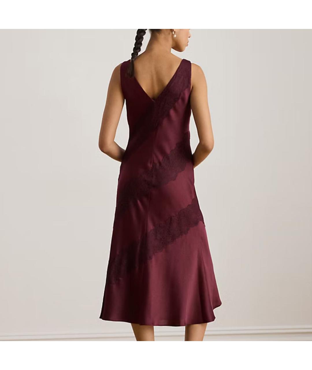 RALPH LAUREN Бордовое коктейльное платье, фото 3