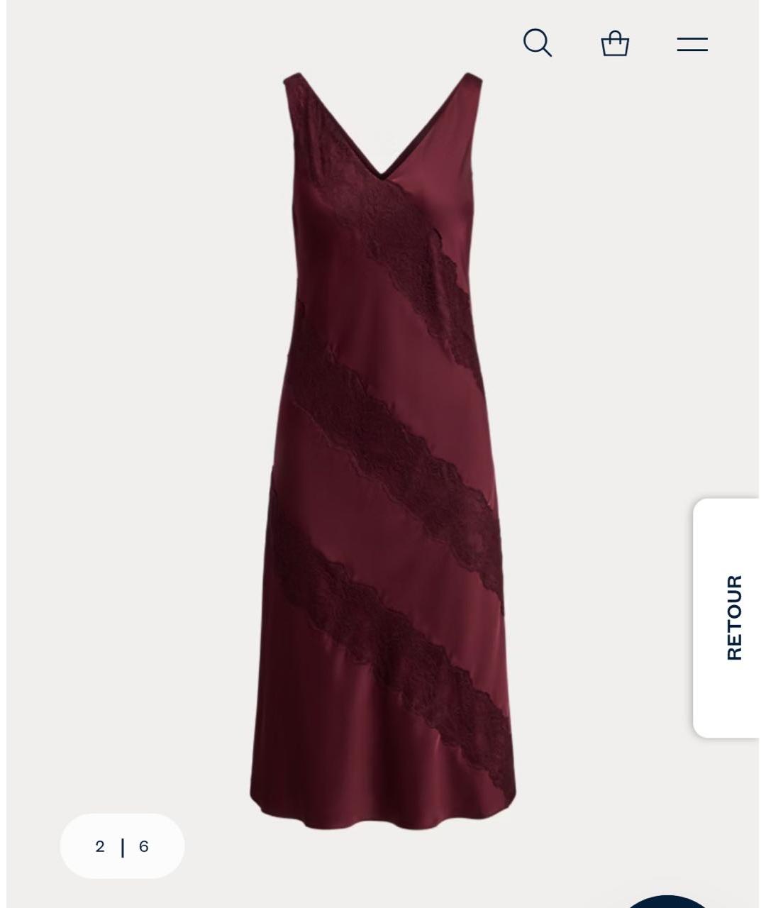 RALPH LAUREN Бордовое коктейльное платье, фото 4