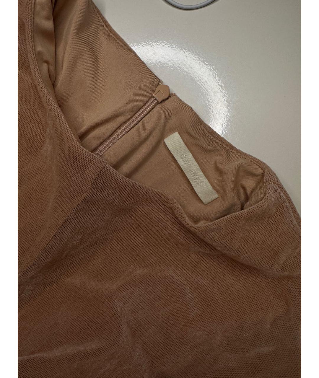 12 STOREEZ Бежевое вискозное коктейльное платье, фото 4