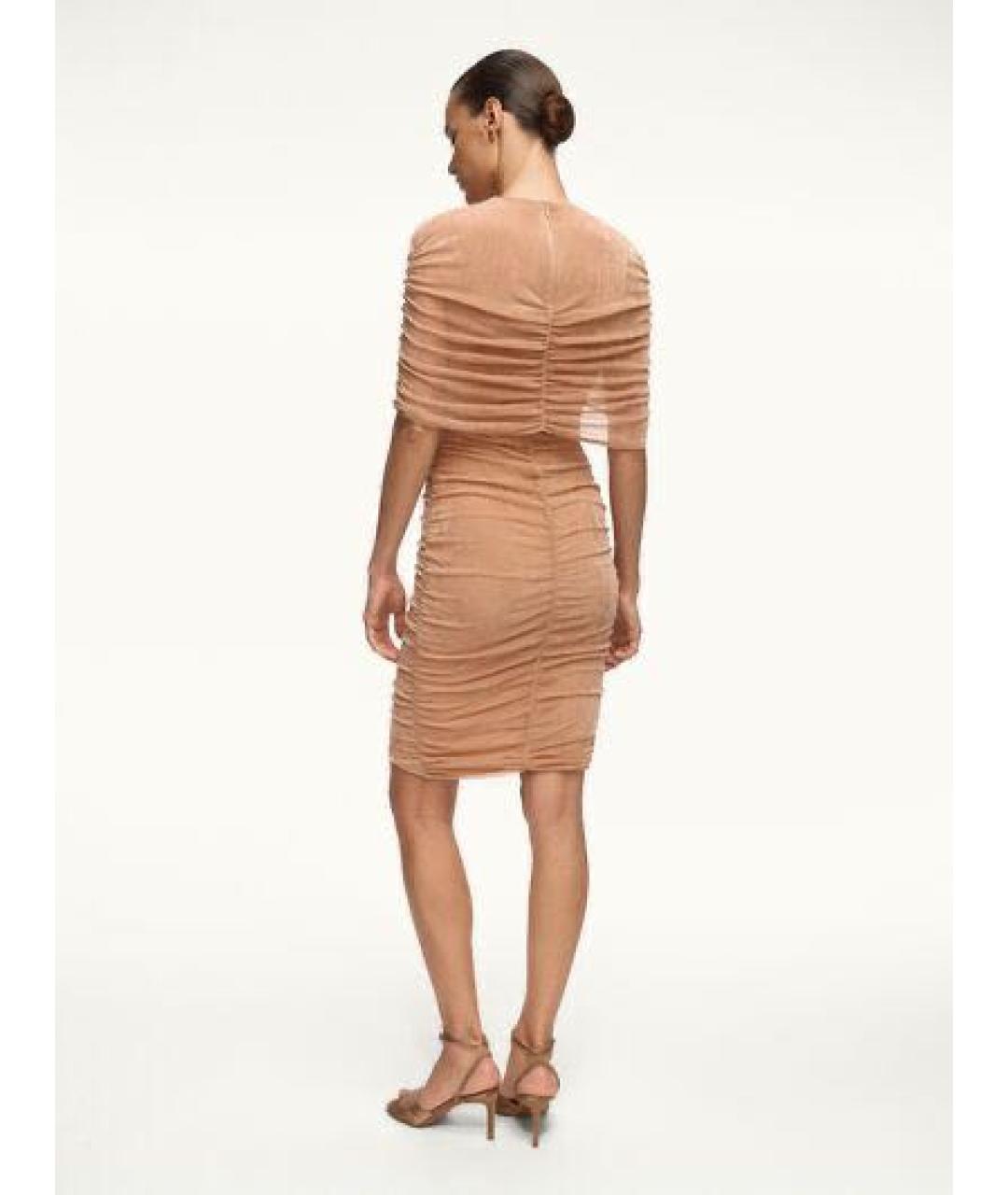 12 STOREEZ Бежевое вискозное коктейльное платье, фото 3