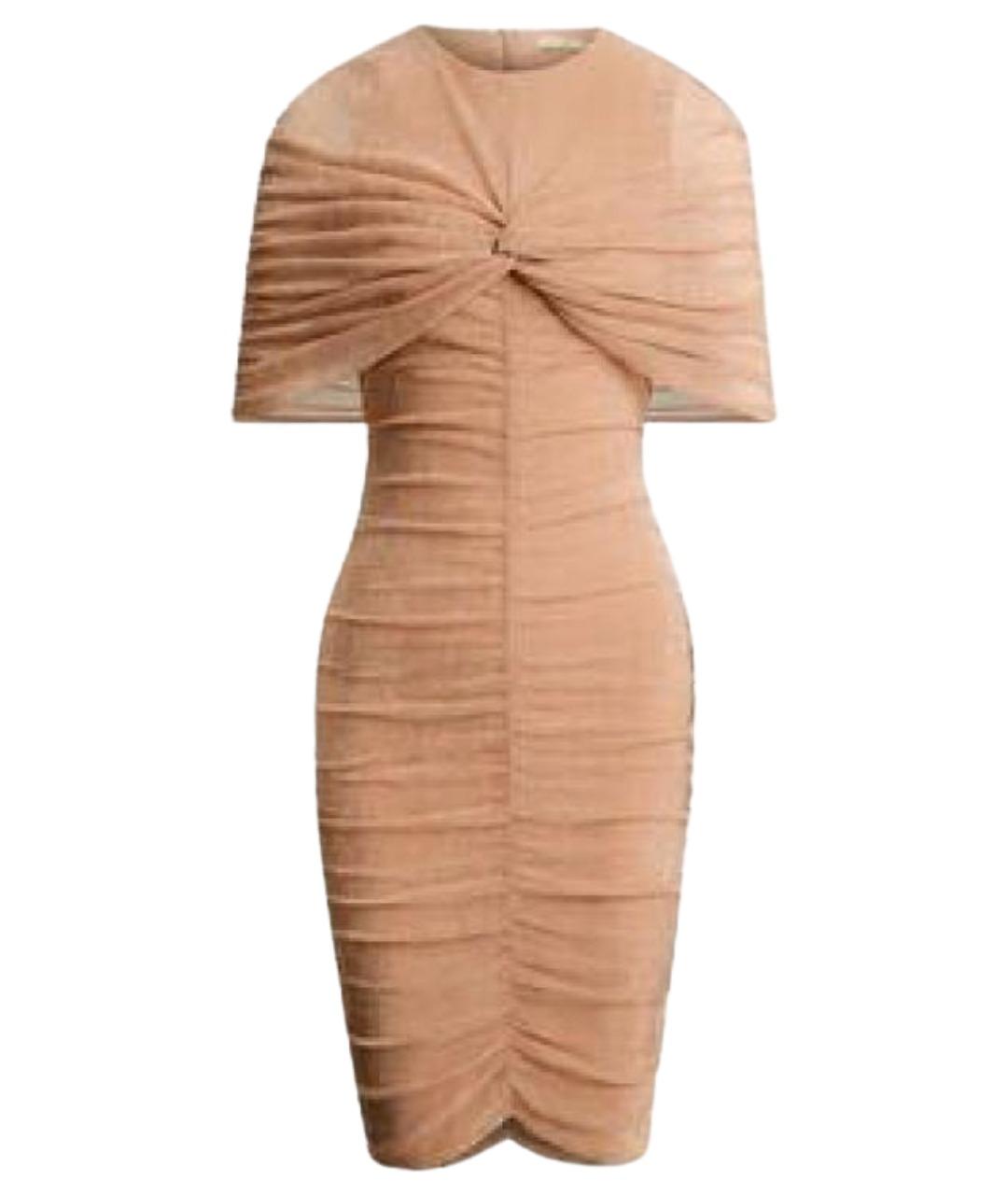 12 STOREEZ Бежевое вискозное коктейльное платье, фото 1