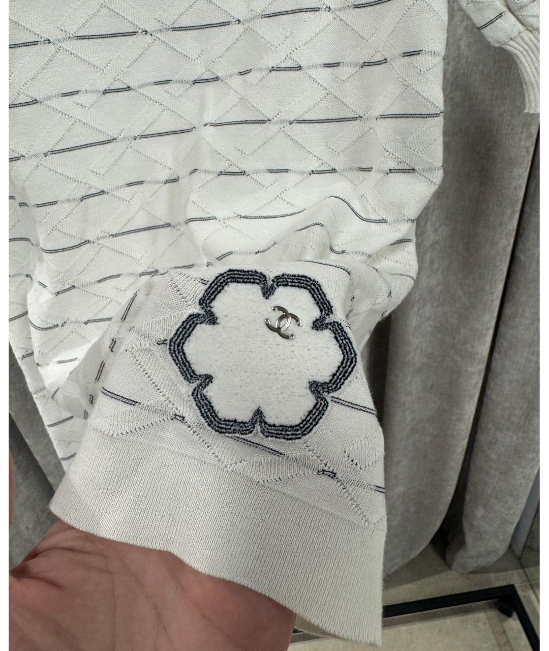 CHANEL Белый хлопковый джемпер / свитер, фото 4