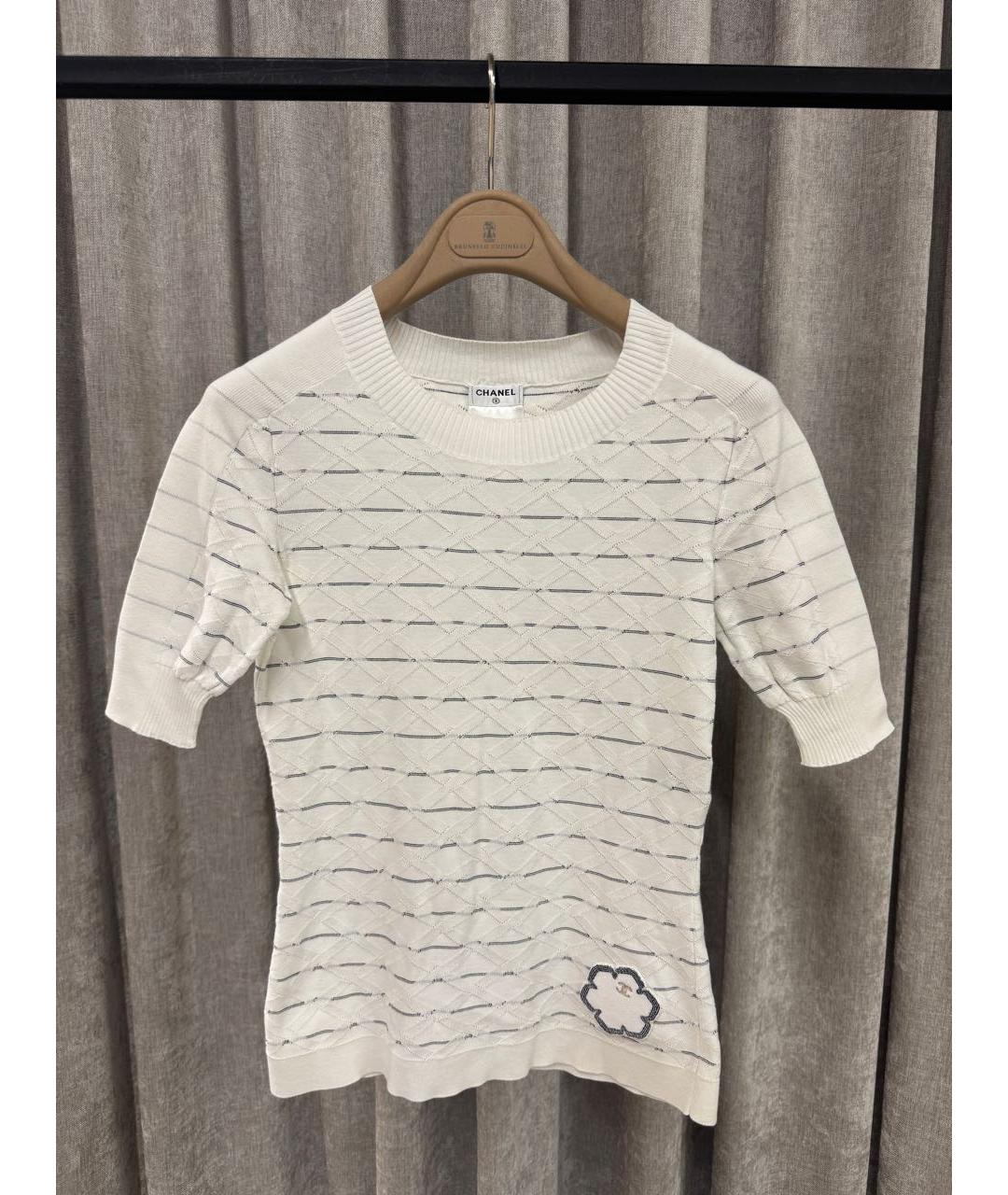 CHANEL Белый хлопковый джемпер / свитер, фото 5