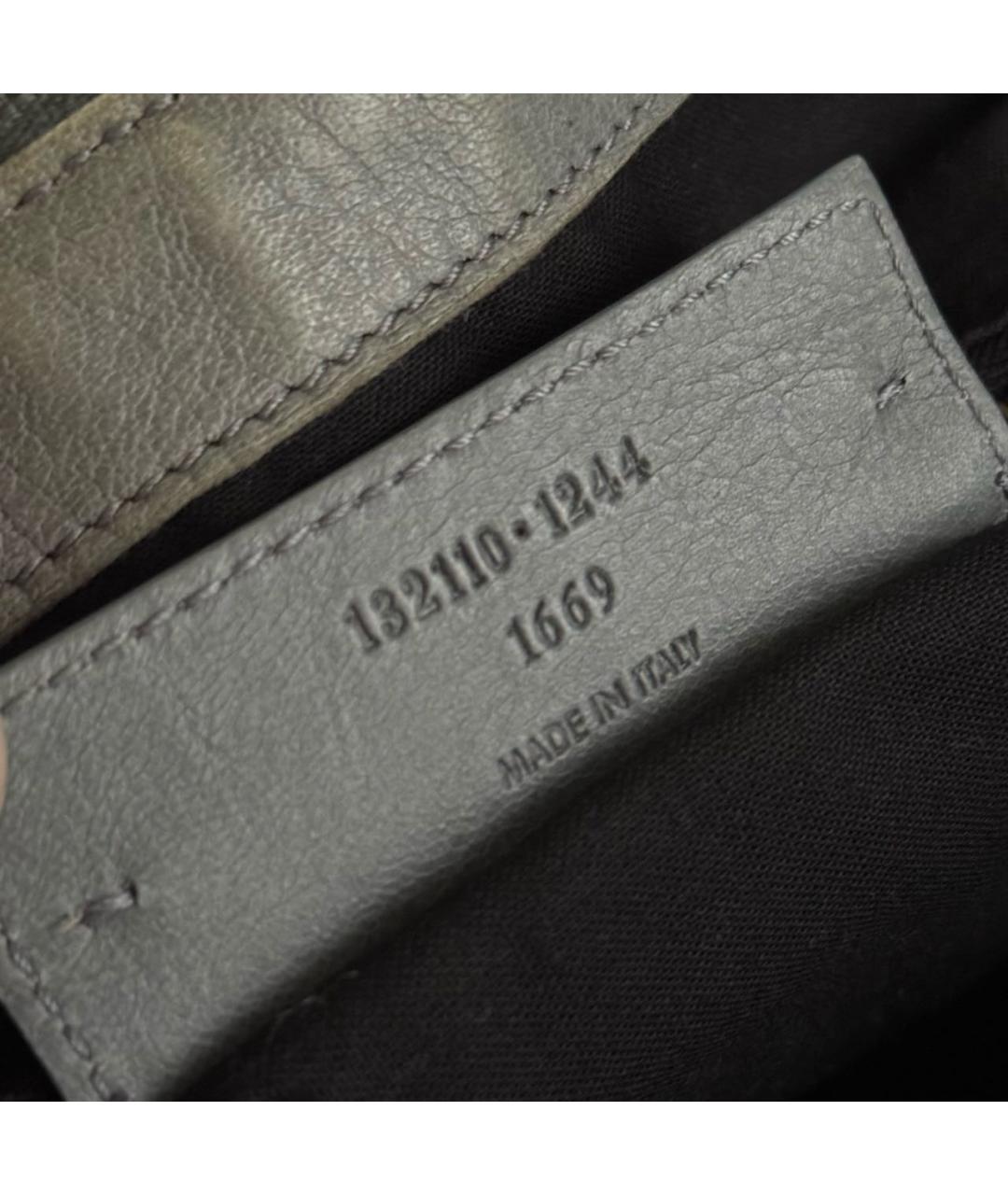 BALENCIAGA Серая кожаная сумка с короткими ручками, фото 5