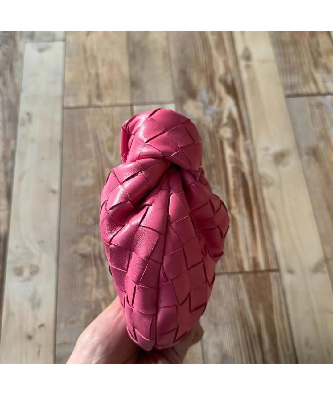 BOTTEGA VENETA Розовая кожаная сумка с короткими ручками, фото 3