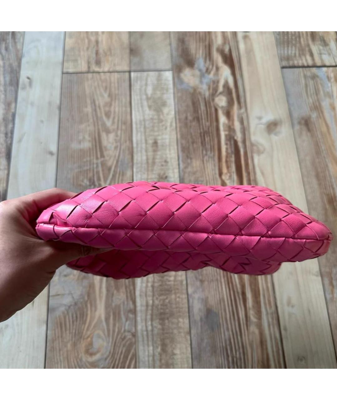 BOTTEGA VENETA Розовая кожаная сумка с короткими ручками, фото 5