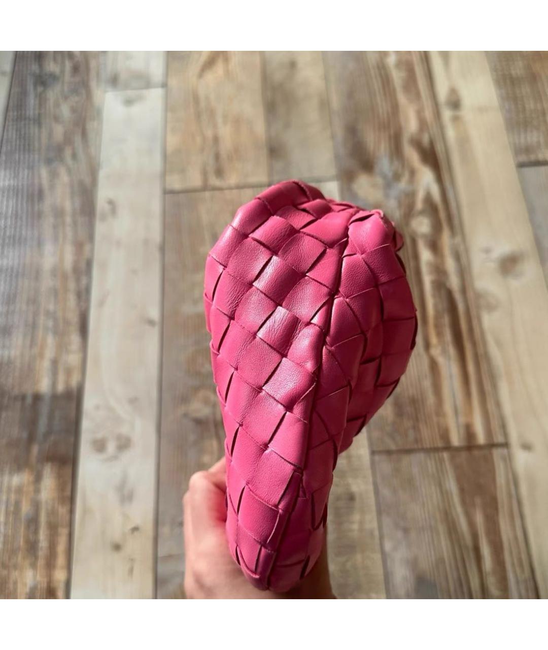 BOTTEGA VENETA Розовая кожаная сумка с короткими ручками, фото 4