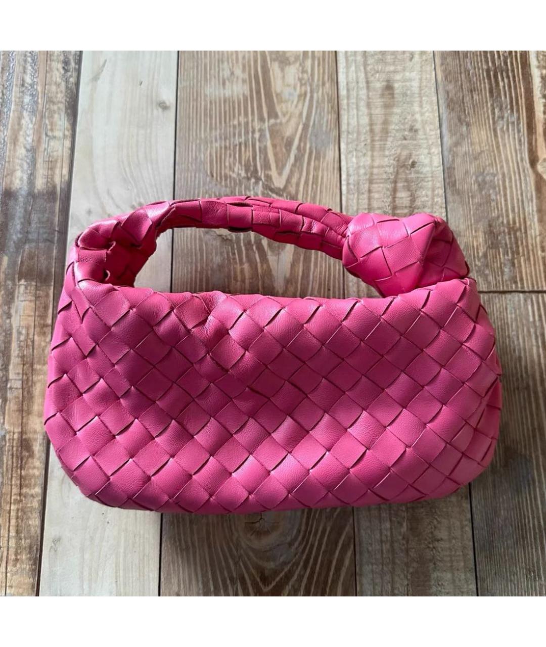 BOTTEGA VENETA Розовая кожаная сумка с короткими ручками, фото 2